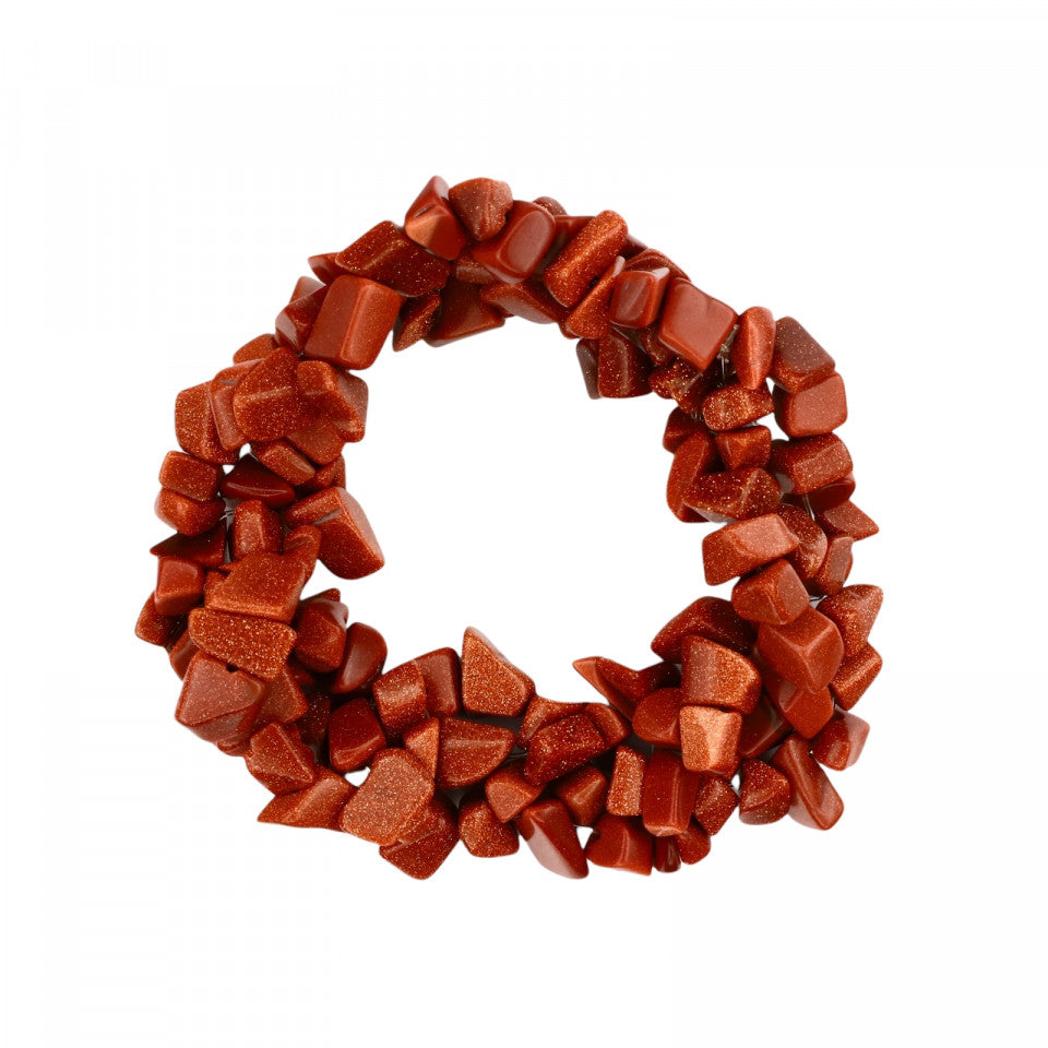 Bratara cu pietre semipretioase, NO124, Piatra soarelui, Maro, 8 cm