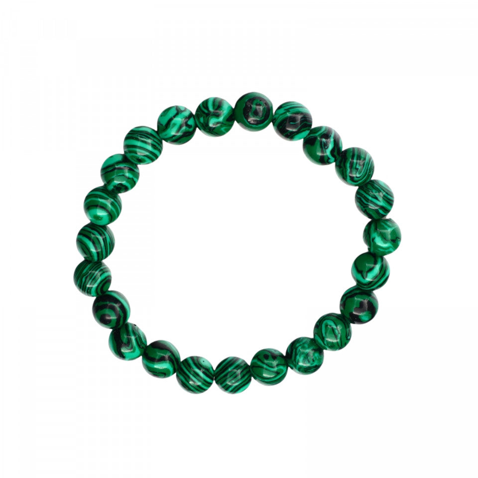 Bratara cu pietre semipretioase, NO129, Malachit, Verde, 7 cm