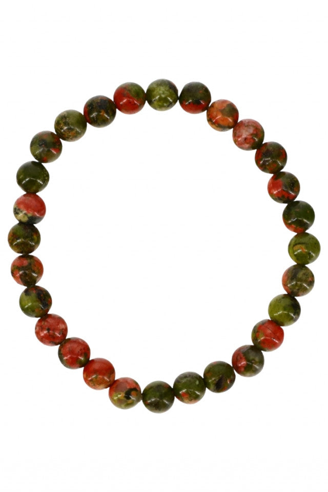 Bratara cu pietre semipretioase, NO7014, Unakit, 8 cm, Multicolor