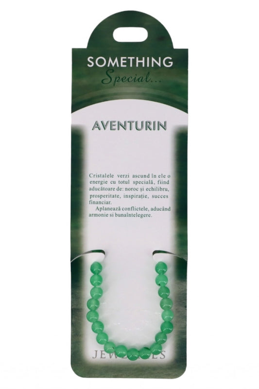 Bratara cu pietre semipretioase, NO7015, Aventurin, 8 cm, Verde