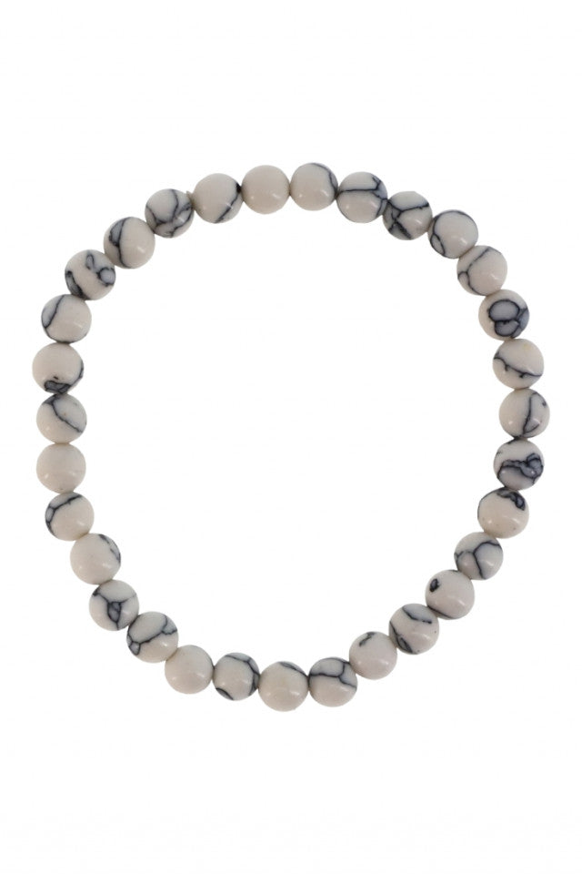 Bratara cu pietre semipretioase, NO7018, Jasp, 8 cm, Alb
