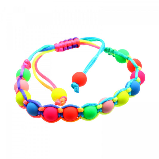 Bratara multicolora cu bilute colorate, 18 cm