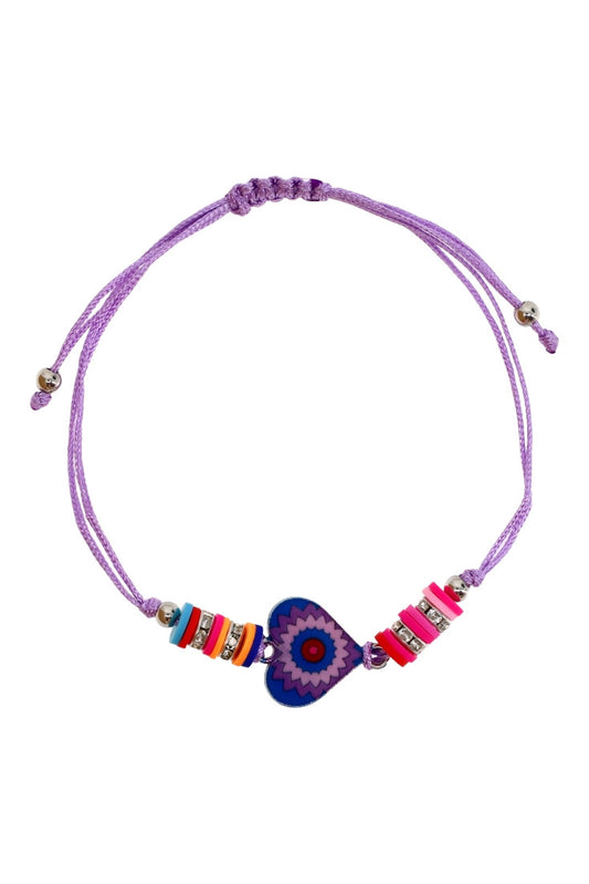 Bratara simbol Inima, Reglabila, NO470, Multicolor