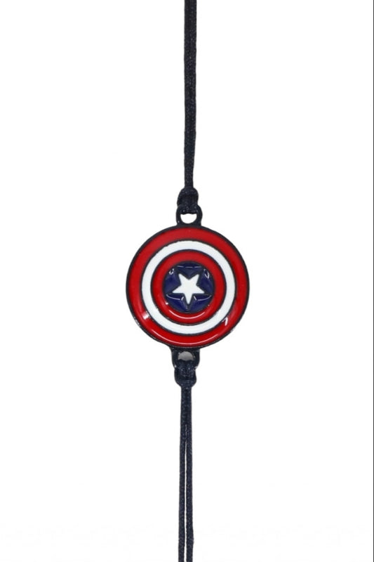 Bratara snur, Captain America shield, NO961, Dimensiune reglabila, Multicolor