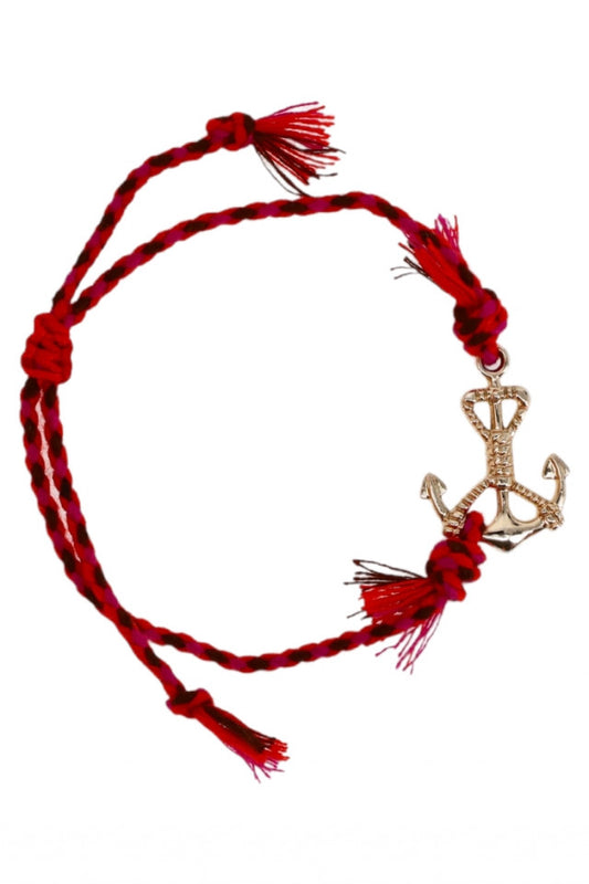 Bratara snur impletit, Ancora, NO1014, Rosu