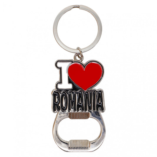 Breloc, I Love Romania, NO906, 3.3 x 6 cm, Multicolor