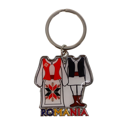 Breloc suvenir, Port popular, Romania, NO676, 4 x 4.5 cm, Multicolor