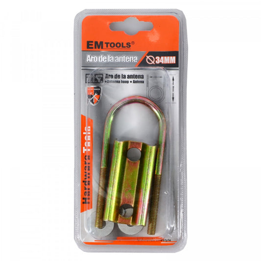 Brida fixare panouri gard cu placuta si piulita pentru teava rotunda, 34 mm