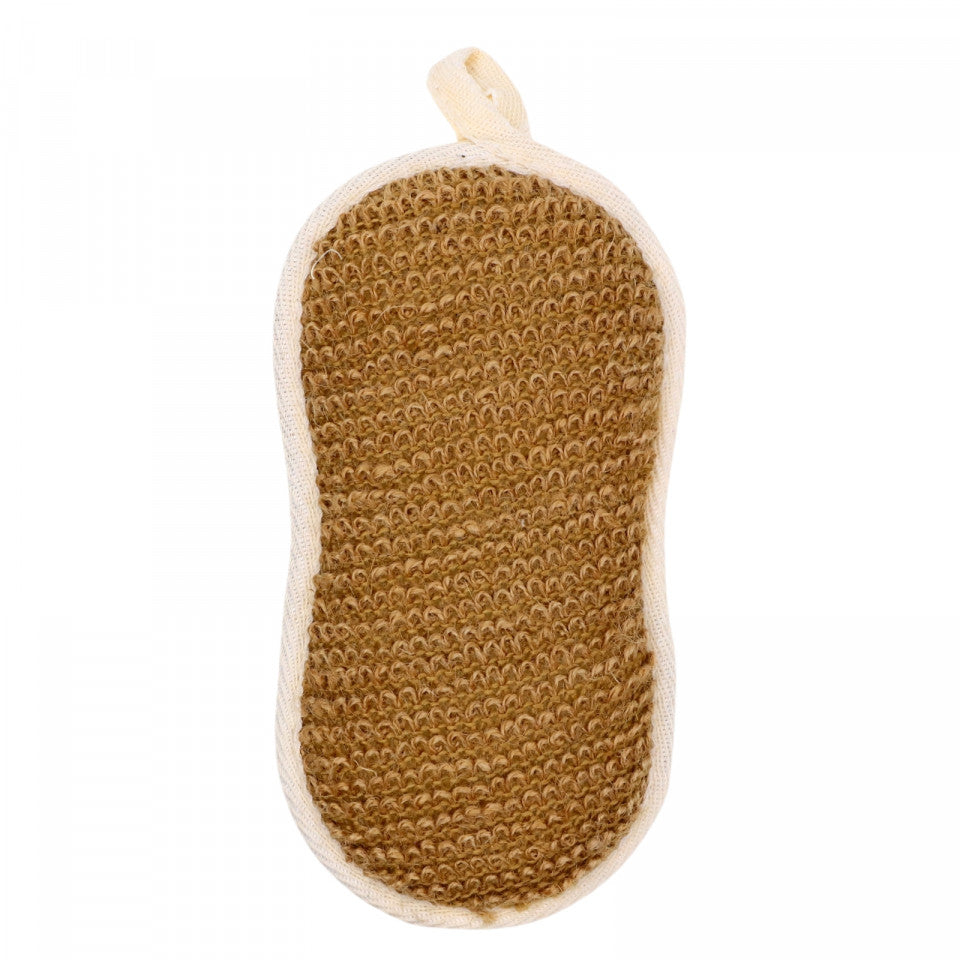 Burete de baie exfoliant, 10 x 20 cm, Alb