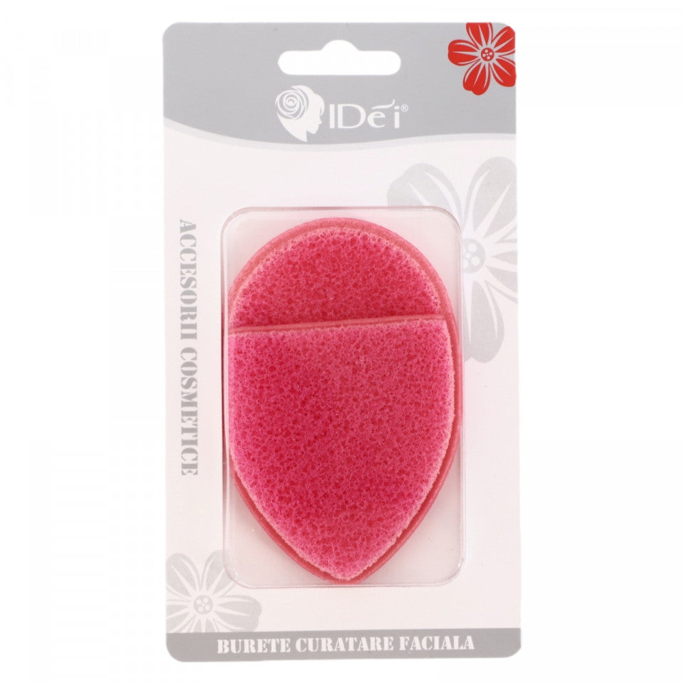 Burete pentru curatare faciala, NO6442, 10 x 6.2 cm, Roz inchis