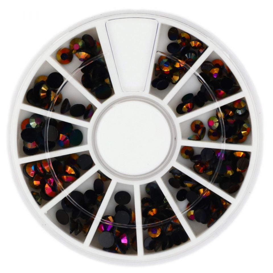 Carusel decoratiuni unghii, Strasuri, Model curcubeu cu reflexii roz, 2 - 4 mm