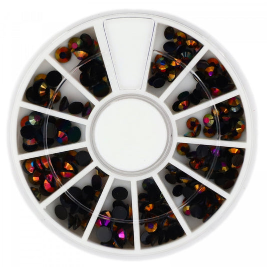Carusel decoratiuni unghii, Strasuri, Model curcubeu cu reflexii roz, 2 - 4 mm