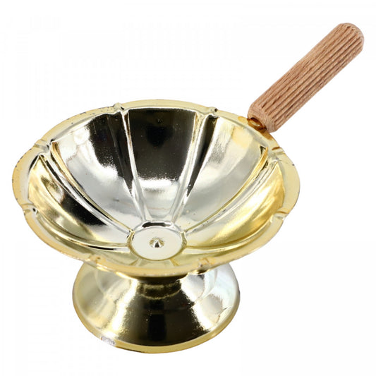 Catuie cu maner din lemn, NO23, 7 cm, Auriu
