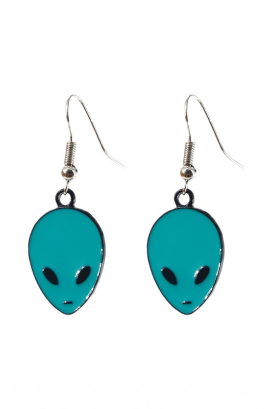 Cercei amuzanti, Alien, NO10062, Otel inoxidabil, 2 cm, Multicolor