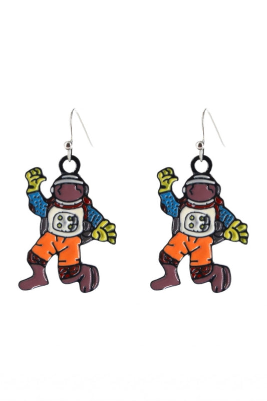 Cercei amuzanti, Astronaut, NO9988, Otel inoxidabil, 2 cm, Multicolor