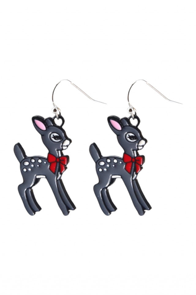 Cercei amuzanti, Bambi, NO10123, Otel inoxidabil, 3 cm, Multicolor