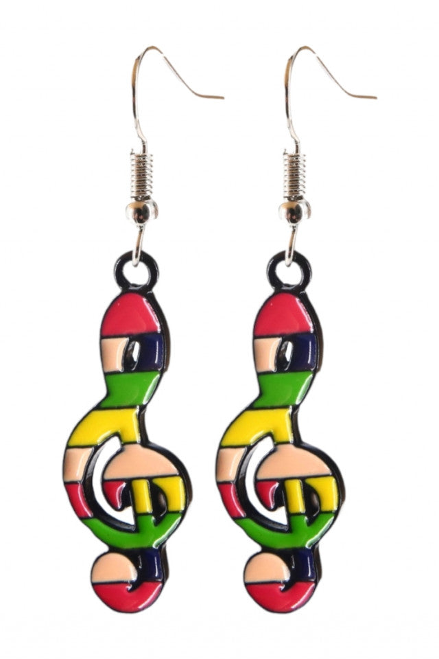 Cercei amuzanti, Cheia sol, NO10072, Otel inoxidabil, 3 cm, Multicolor