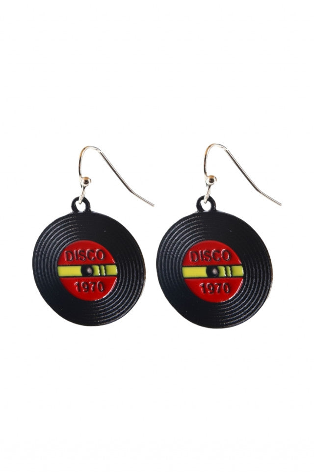 Cercei amuzanti, Disco, NO10029, Otel inoxidabil, 2.3 cm, Multicolor