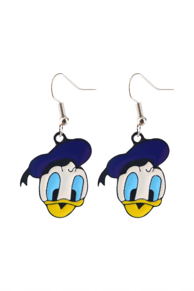 Cercei amuzanti, Donald duck, NO10008, Otel inoxidabil, 2 cm, Multicolor