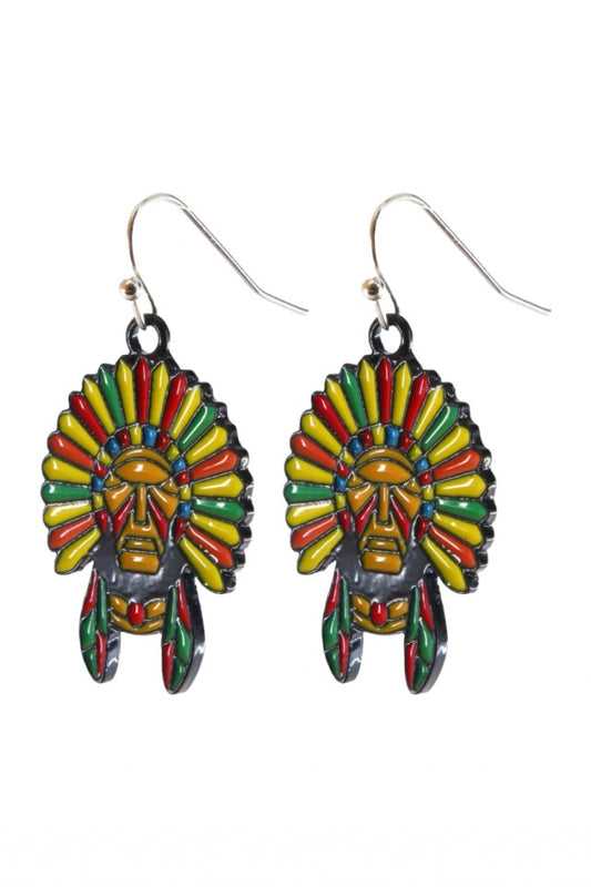 Cercei amuzanti, Indian, NO10045, Otel inoxidabil, 2.5 cm, Multicolor