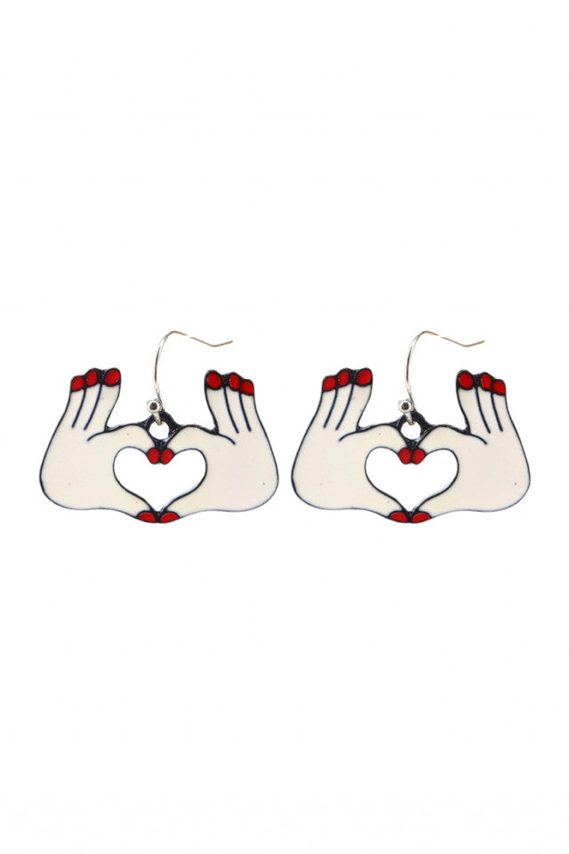 Cercei amuzanti, Love inima, NO10093, Otel inoxidabil, 3 cm, Multicolor