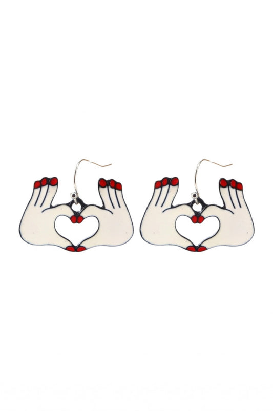 Cercei amuzanti, Love inima, NO10093, Otel inoxidabil, 3 cm, Multicolor