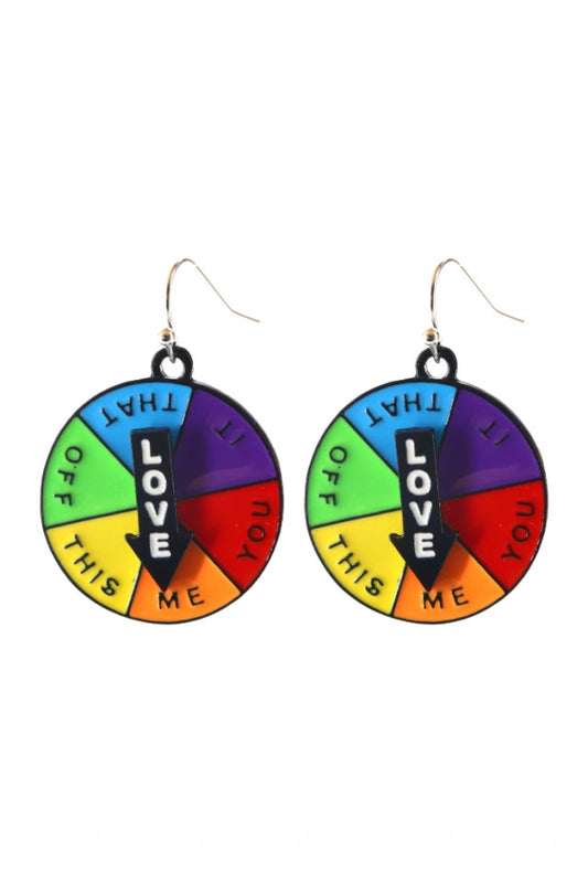 Cercei amuzanti, Love, NO10071, Otel inoxidabil, 2.5 cm, Multicolor