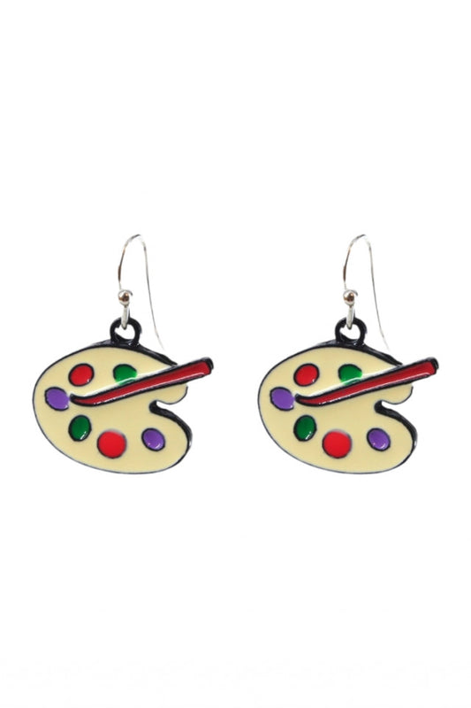 Cercei amuzanti, Pictura, NO9985, Otel inoxidabil, 2 cm, Multicolor
