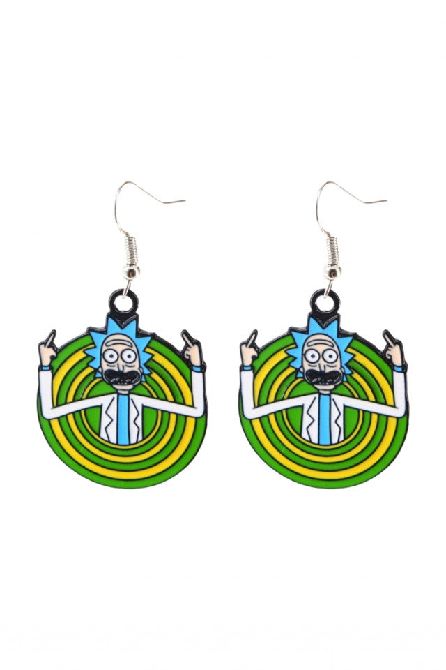 Cercei amuzanti, Rick and Morty, NO10035, Otel inoxidabil, 3 cm, Multicolor