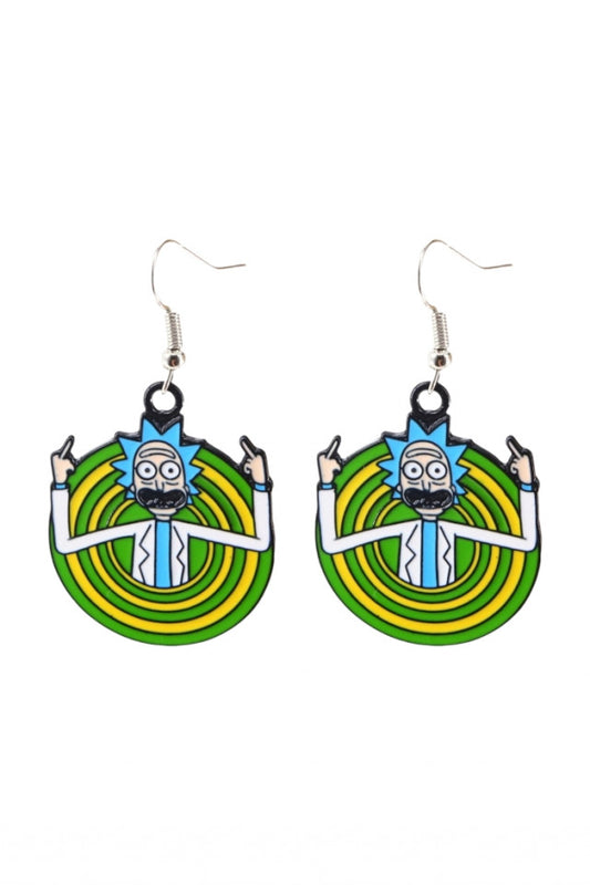 Cercei amuzanti, Rick and Morty, NO10035, Otel inoxidabil, 3 cm, Multicolor