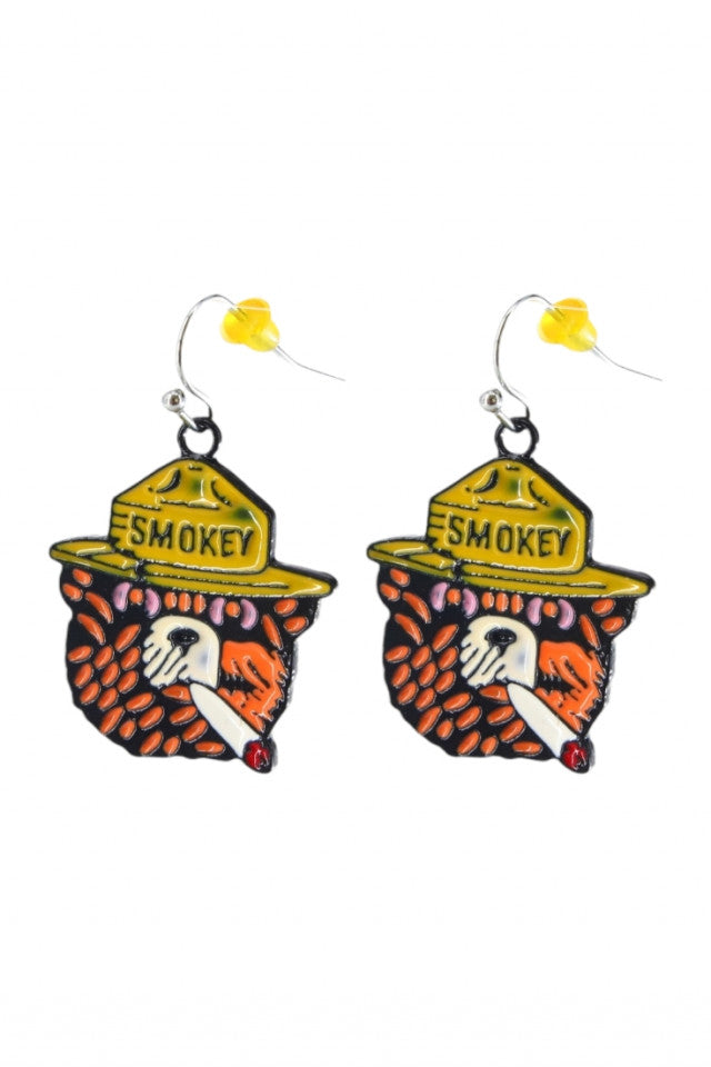 Cercei amuzanti, Urs Smokey, NO10011, Otel inoxidabil, 2.7 cm, Multicolor