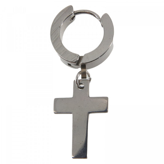 Cercei Cruce, Stainless steel, NO8748, 3.3 x 1.1 cm, Argintiu