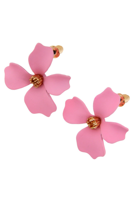 Cercei dama, Floare, NO1029, 2.7 cm, Roz