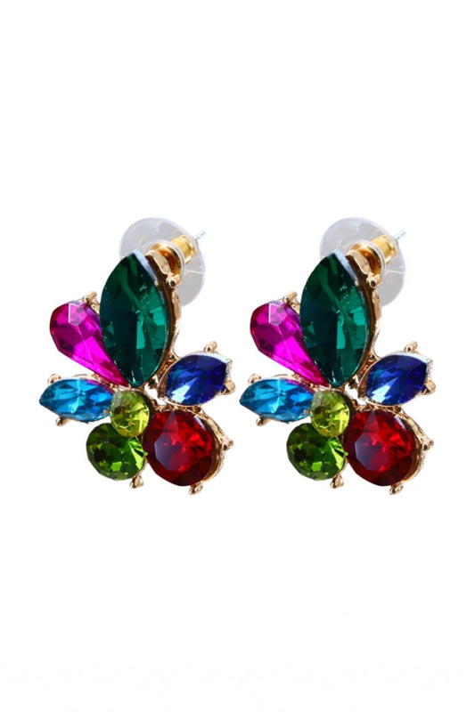 Cercei dama, Floare, Zirconiu, NO1309, 3.2 cm, Multicolor