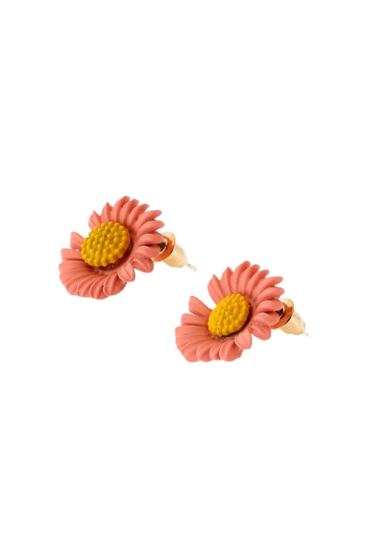 Cercei dama floricele, NO1014, 1.5 cm, Roz