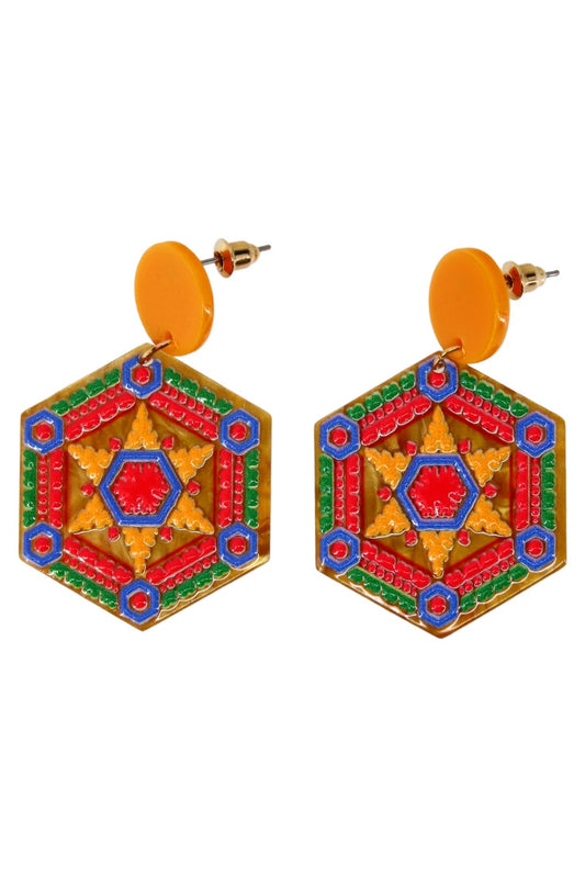 Cercei dama, NO1004, 3 cm, Multicolor