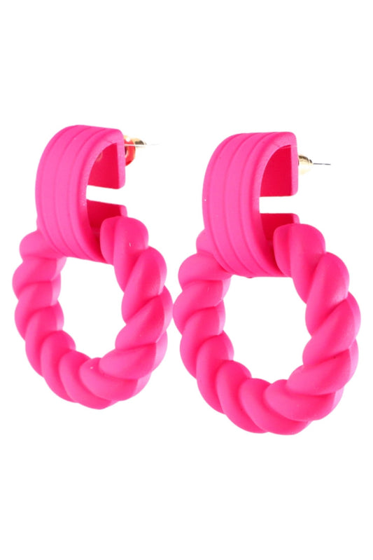 Cercei dama, NO1007, 4 cm, Roz