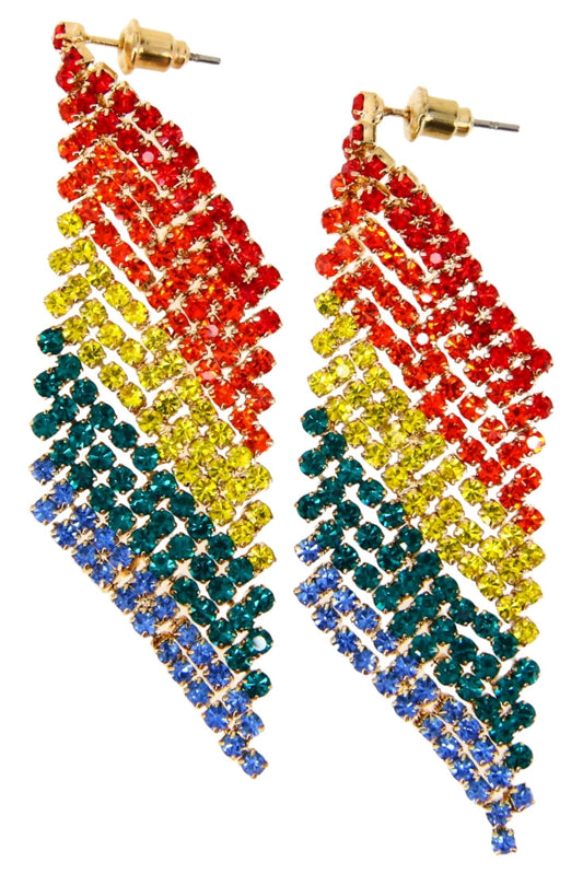 Cercei dama, Tricolor, NO995, 6 cm, Multicolor