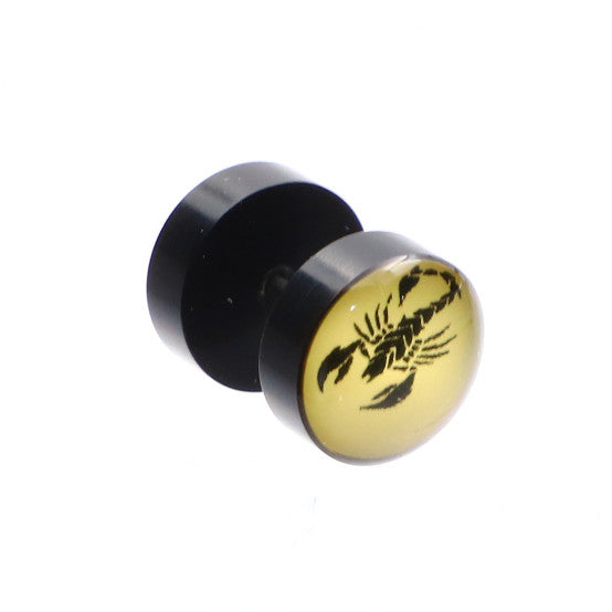 Cercei pierce cu doua fete, Model scorpion, 1 cm