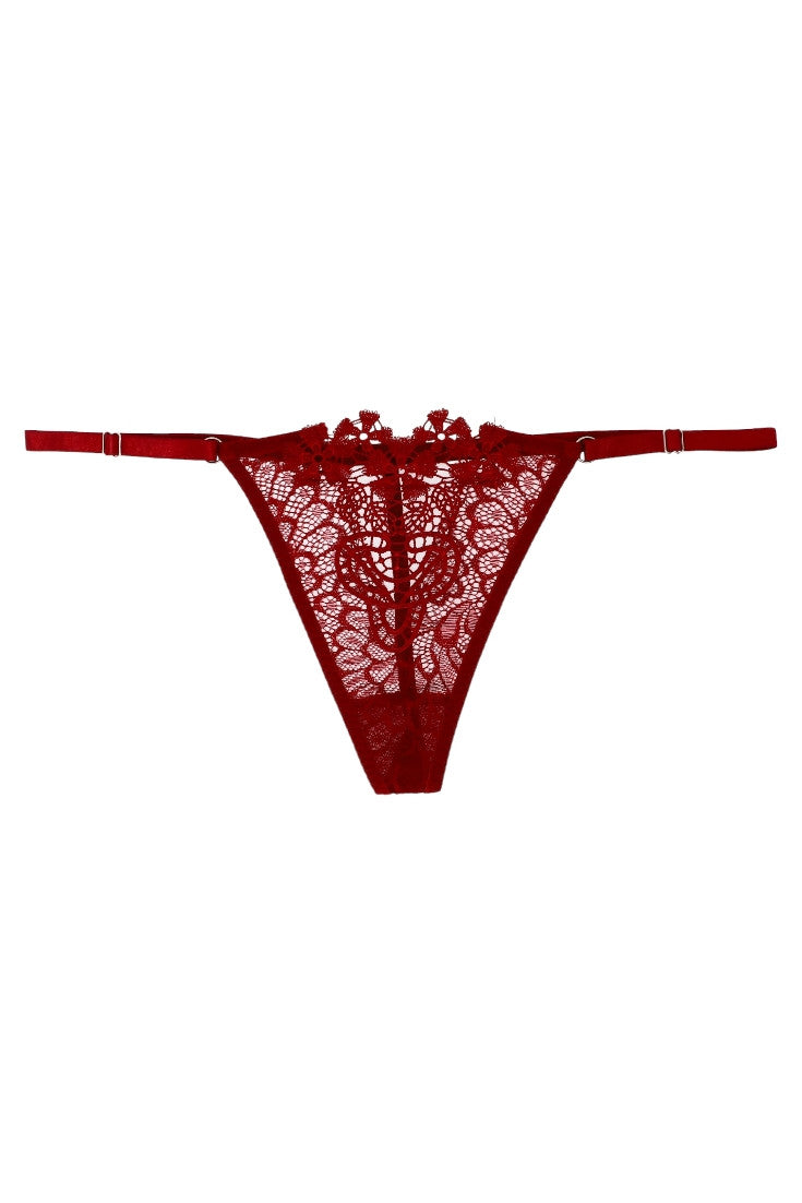 Chiloti tanga, Floricele, NO544, One Size INTL, Visiniu