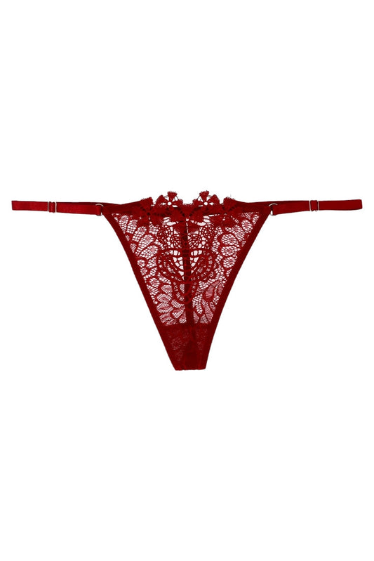 Chiloti tanga, Floricele, NO544, One Size INTL, Visiniu