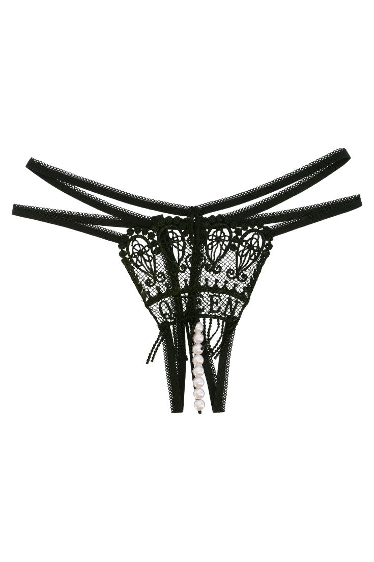 Chiloti tanga, Queen, margele, NO527, S-M, Verde