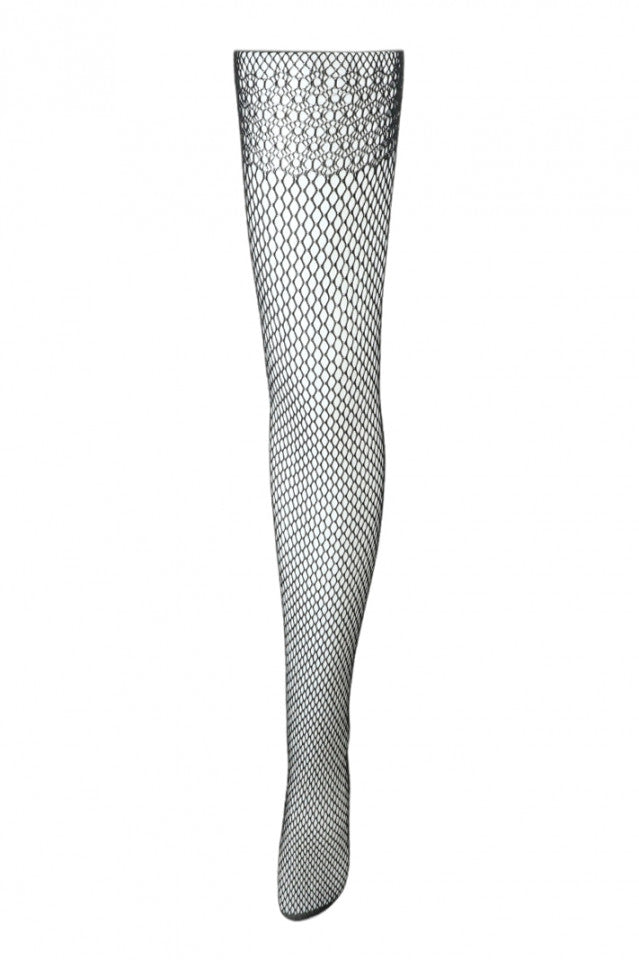 Ciorap dama, plasa, tip Fishnet, Portjartier, NO50106, marime universala, Negru