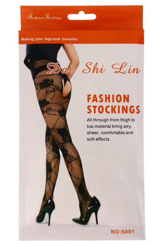 Ciorapi sexy din plasa, Pantyhose, NO6001, One Size INTL, Negru
