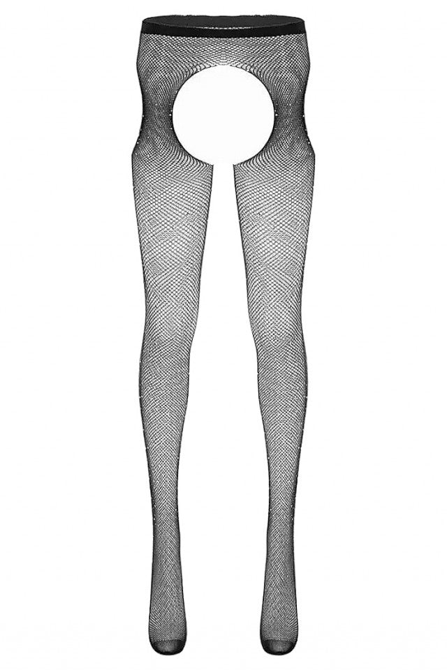 Ciorapi sexy din plasa, Pantyhose, strasuri, NO2023, One Size INTL, Negru