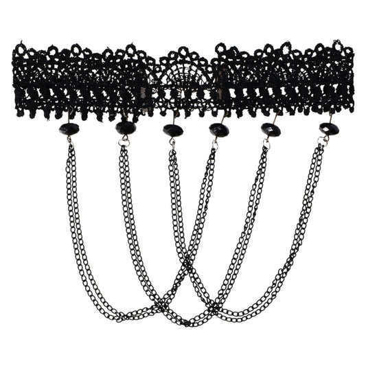 Colier Choker, NO9978, 32 cm, Negru