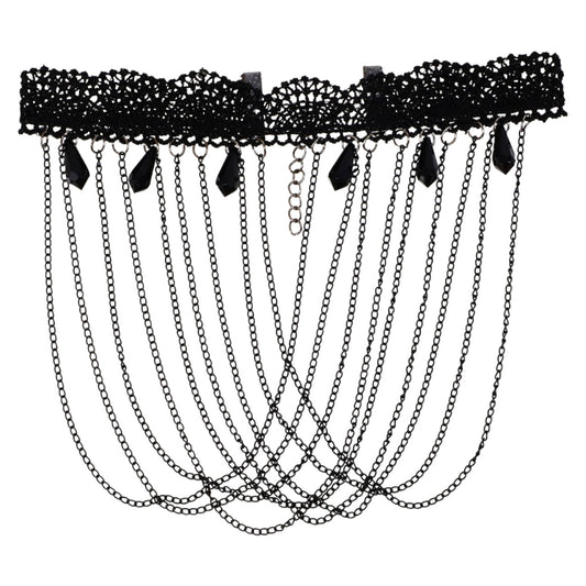 Colier Choker, NO9979, 32 cm, Negru
