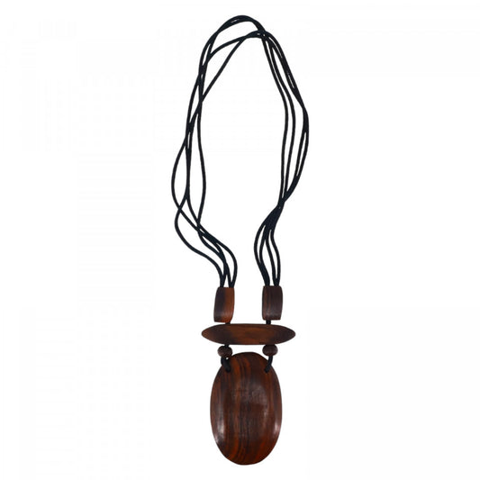 Colier din lemn, Mayas, NO44, 30 cm, Maro
