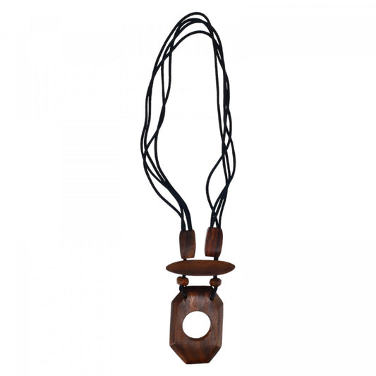 Colier din lemn, Mayas, NO45, 30 cm, Maro