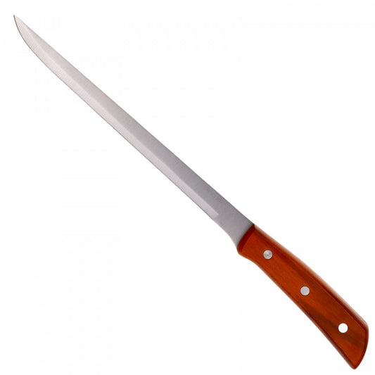 Cutit de bucatarie din inox, pentru sunca, cu maner din lemn, 37.5 cm